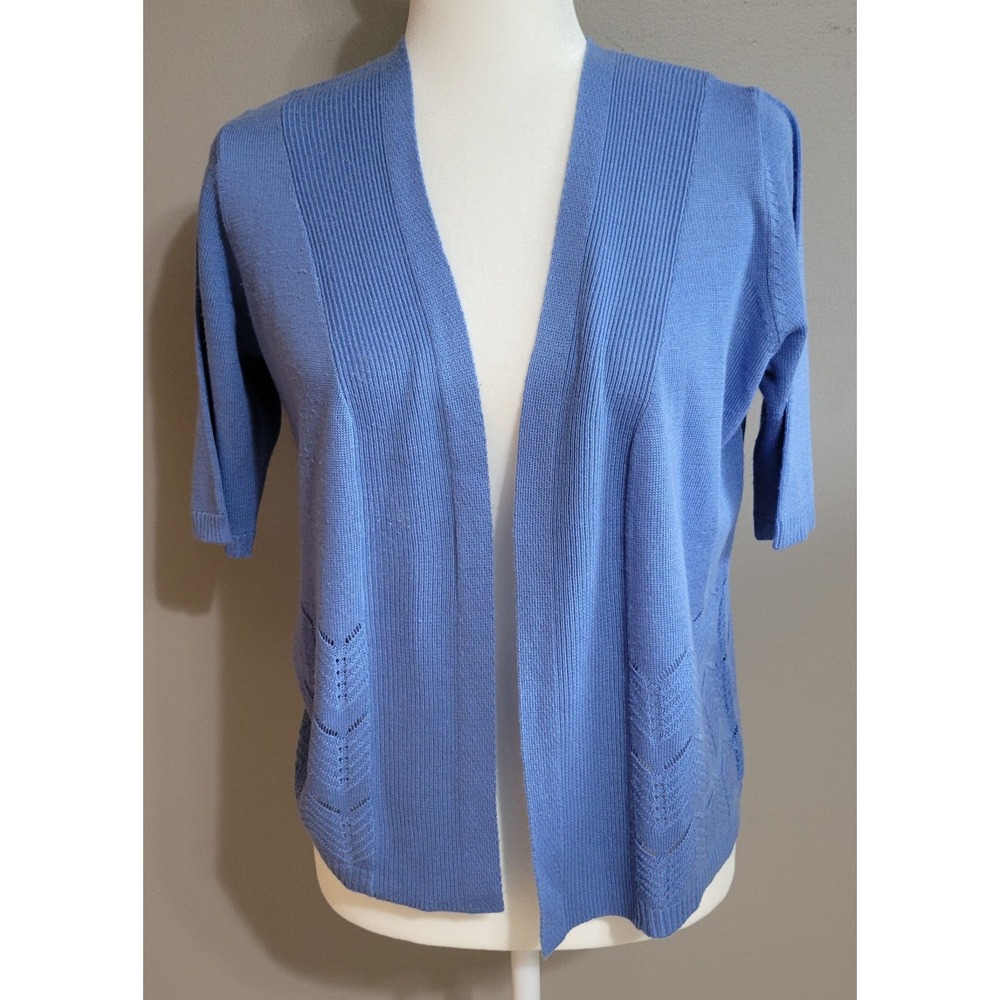 Cyrus Sky Blue Open Front Short Cardigan